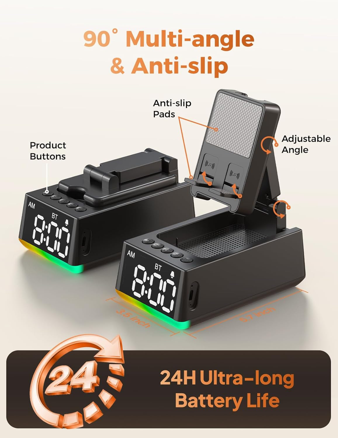 Stocking Stuffers for Men Women Teen:White Elephant Gifts for Adults Induction Speaker Bluetooth with HD Sound,Kitchen Gadgets Anniversary Birthday Gift Ideas for Dad Mom Husband Wife(Black)