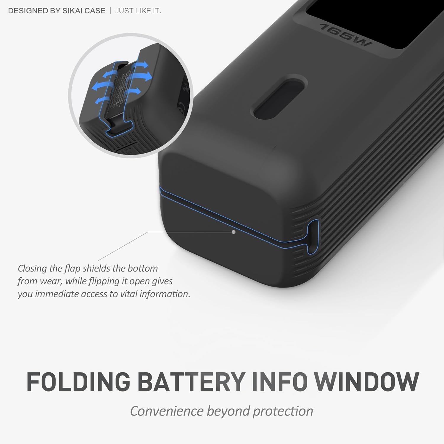 Silicone Case for Anker Laptop Power Bank (25,000Mah 165W) 1/4" Nut Hole,Sd/Sim Card Storage, Display Protection&Dustproof, Travel Protective Cover Compatible with Anker Power Bank 165W (Black)