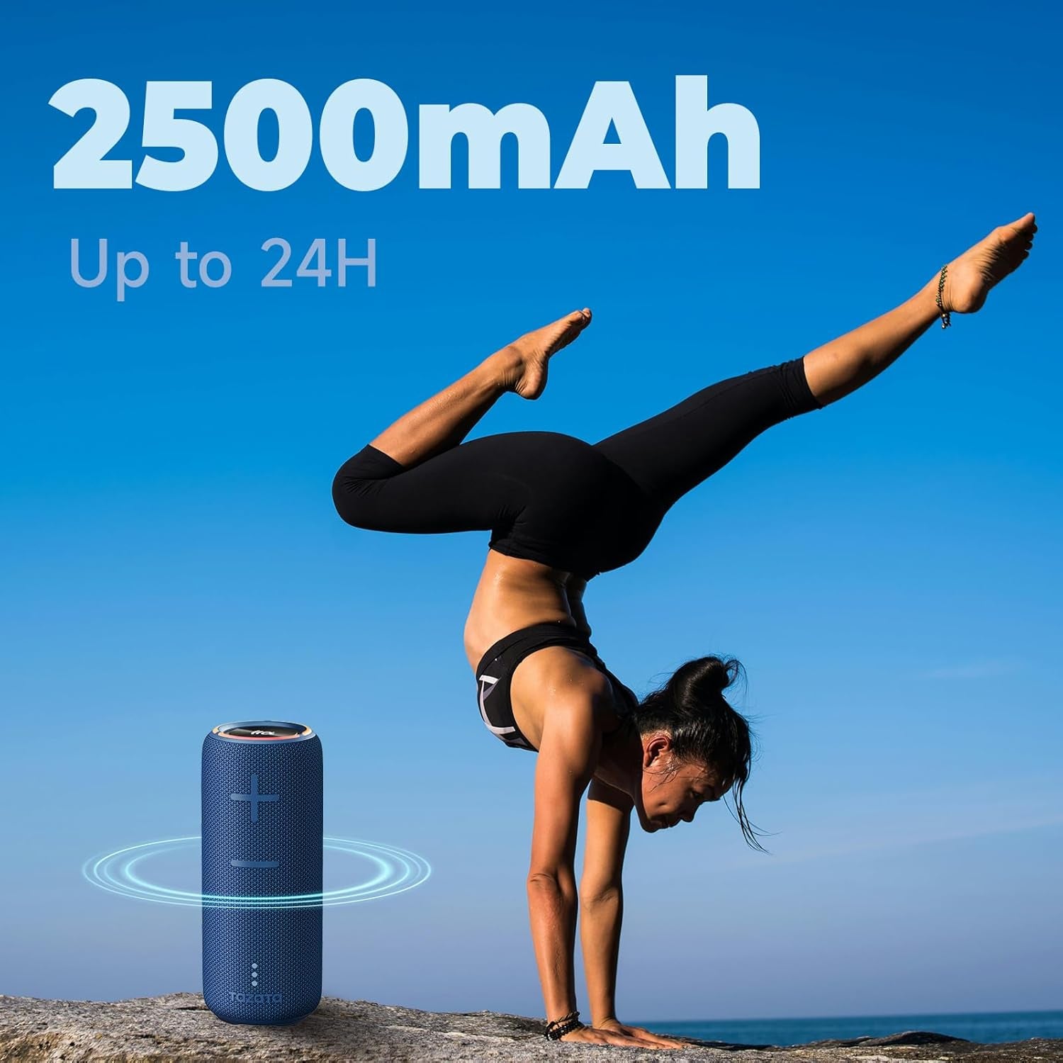 IPX7 Waterproof Bluetooth Speaker - 30W HD Sound, 8H Playtime, TWS Pairing, BT5.3, Portable for Pool/Beach/Shower, Blue Gift