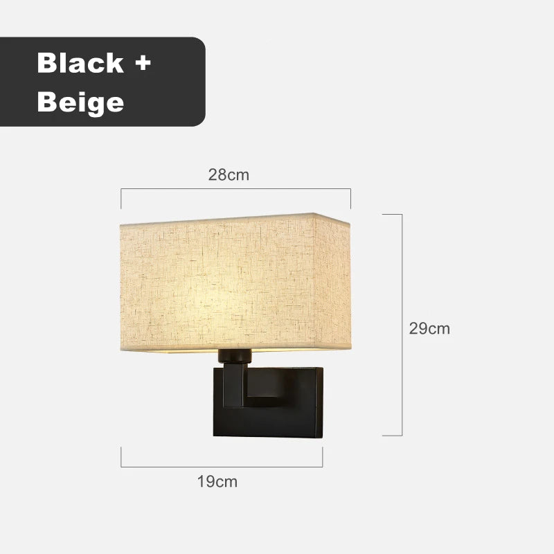 Wall lamp with dimensions labeled on a white background