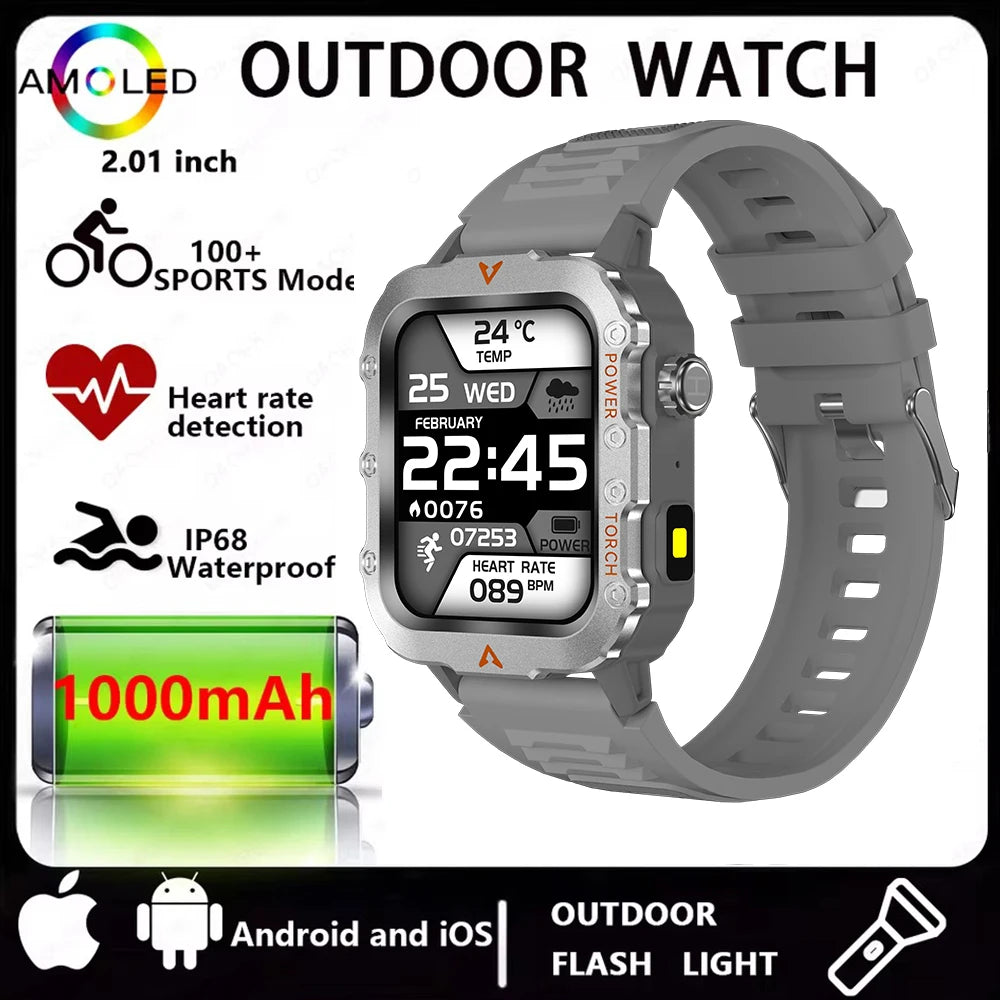 Men smart watch with heart rate and activity tracking