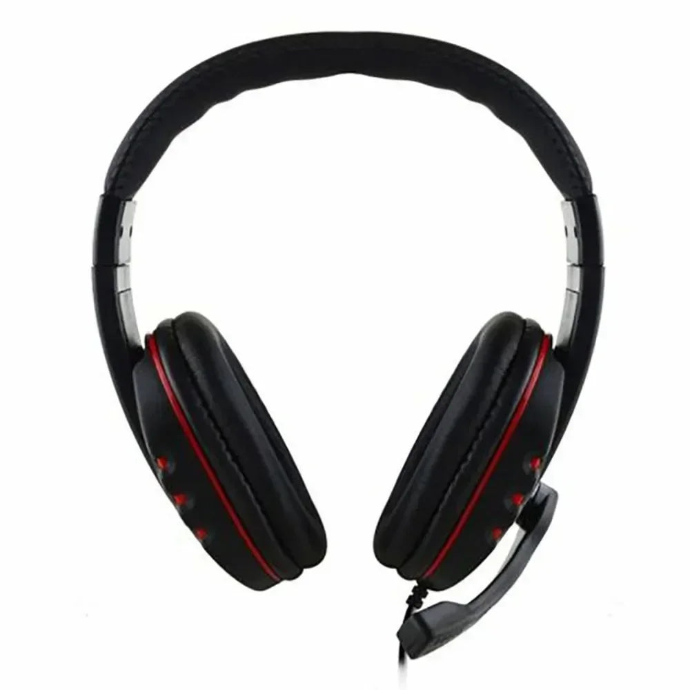 Black and red headphones on a white background