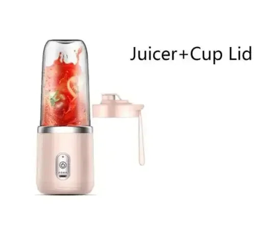 Portable juicer with a cup lid on a white background