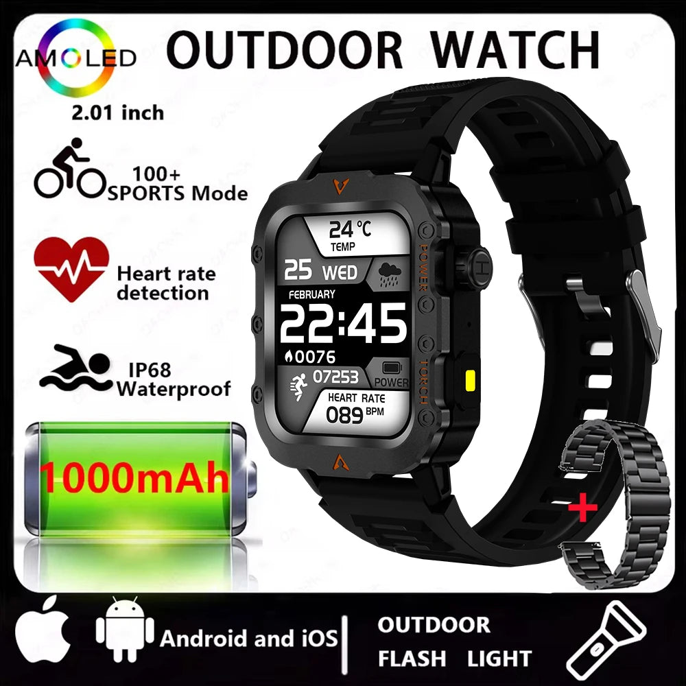 Men smart watch with Bluetooth call and health monitor features
