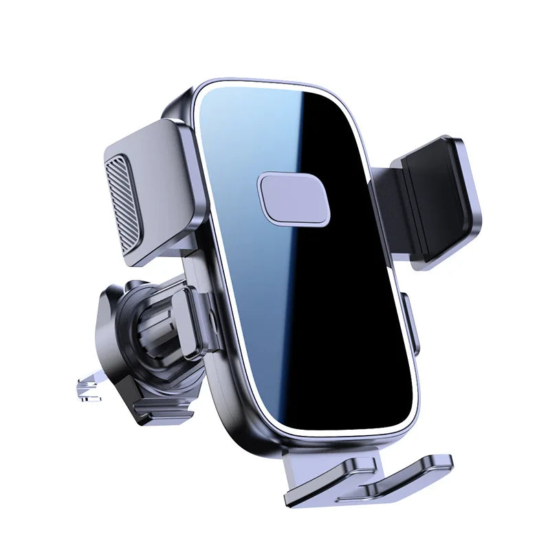 Phone holder with a smartphone on a white background