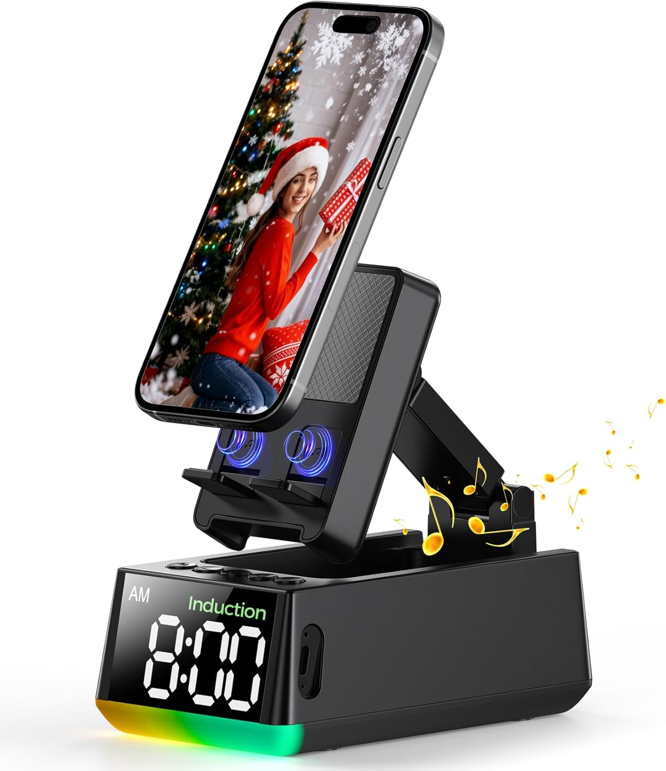 Stocking Stuffers for Men Women Teen:White Elephant Gifts for Adults Induction Speaker Bluetooth with HD Sound,Kitchen Gadgets Anniversary Birthday Gift Ideas for Dad Mom Husband Wife(Black)