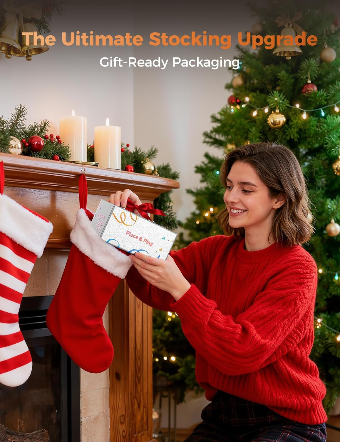 Stocking Stuffers for Men Women Teen:White Elephant Gifts for Adults Induction Speaker Bluetooth with HD Sound,Kitchen Gadgets Anniversary Birthday Gift Ideas for Dad Mom Husband Wife(Black)