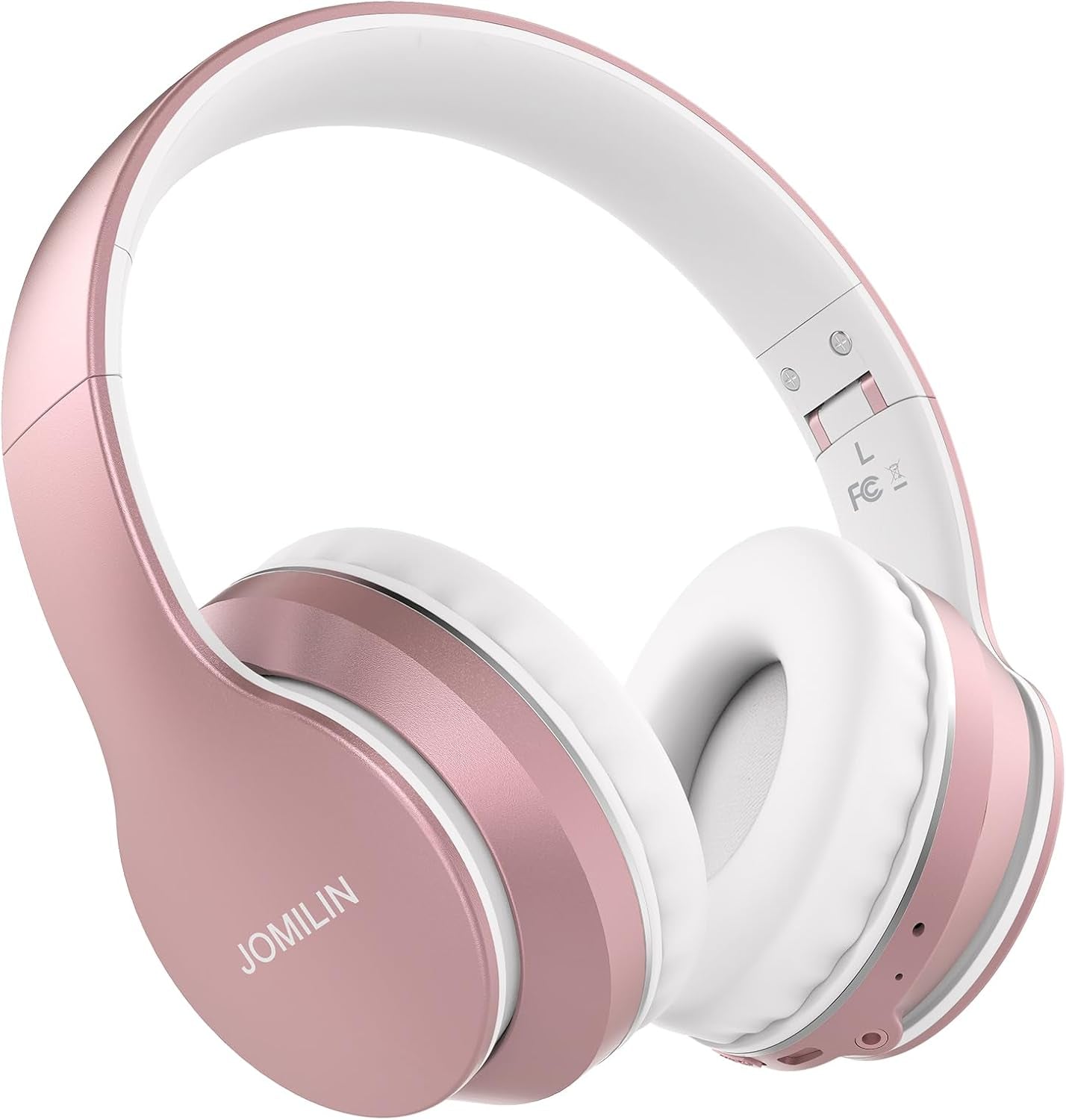 B9 Bluetooth Headphones Over-Ear, 3 EQ Music Modes and 50H Playtime Wireless Headphones with Mic, Hi-Fi Stereo Lightweight Folding Headset, Volume Control for Travel Tablet PC (Rose Gold)